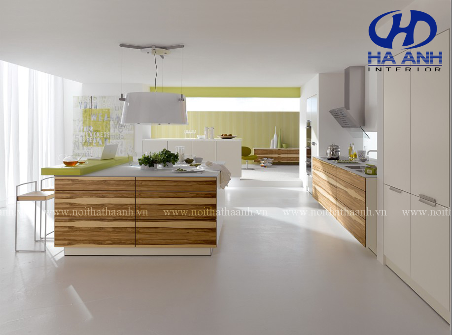 Màu sắc đa dạng với  tủ bếp laminate