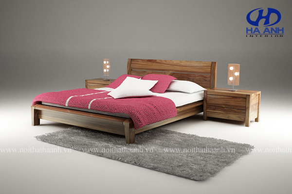 Giường ngủ tự nhiên gỗ óc chó mã HAT-0225